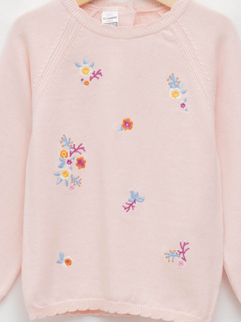 Crew Neck Long Sleeve Embroidery Detailed Baby Girl Knitwear Sweater and Trousers 2-Pack Set-2