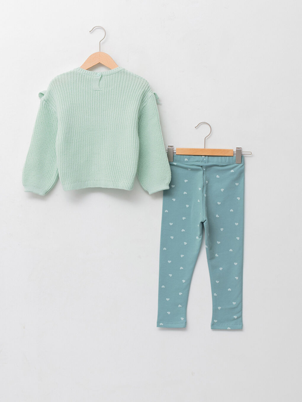 Ensemble Pull Tricot Col Rond Manches Longues et Pantalon Bébé Fille Lot de 2-1