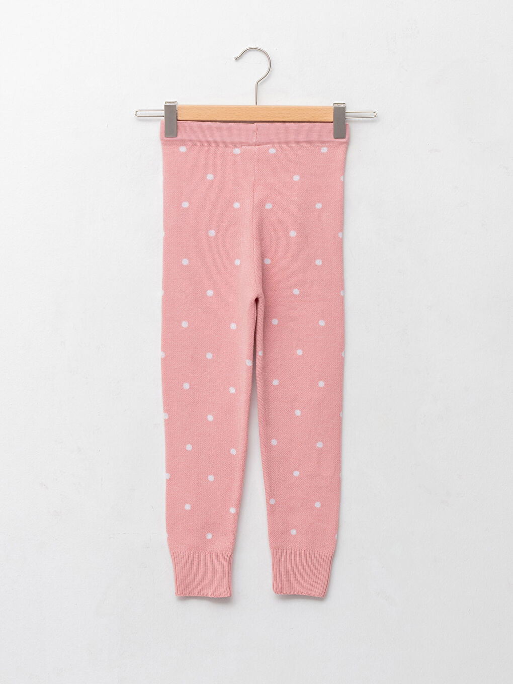 LCW Kids Elastic Waist Polka Dot Patterned Girl Knitwear Leggings -W15298Z4-FGV