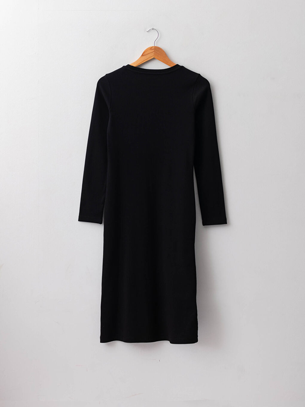 LC Waikiki Crew Neck Plain Long Sleeve Women's Bodycon Dress -W15327Z8-CVL