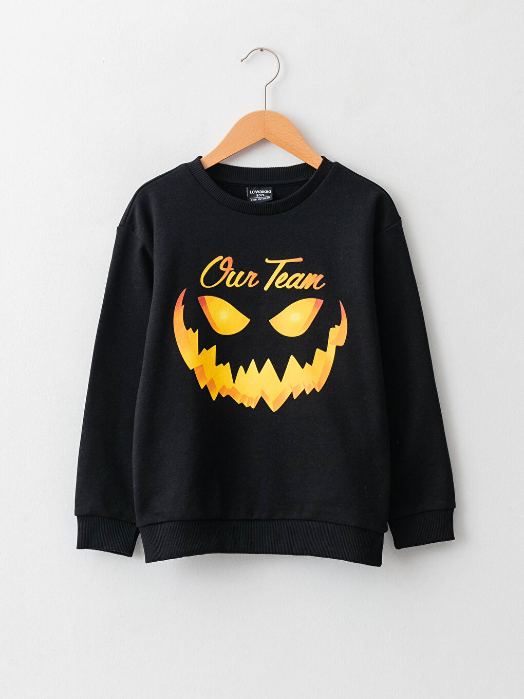 LC WAIKIKI Crew Neck Printed Long Sleeve Boy's Sweatshirt Father and Son Combination -W15329Z4-CVL