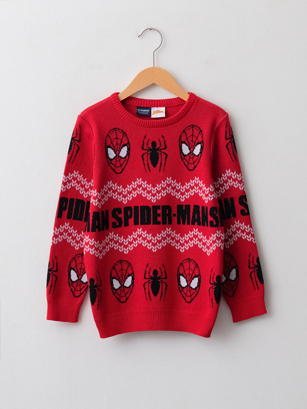 LCW Kids Pullover mit Rundhalsausschnitt, Spider-Man-Muster und langen Ärmeln für Jungen -W15348Z4-HJY