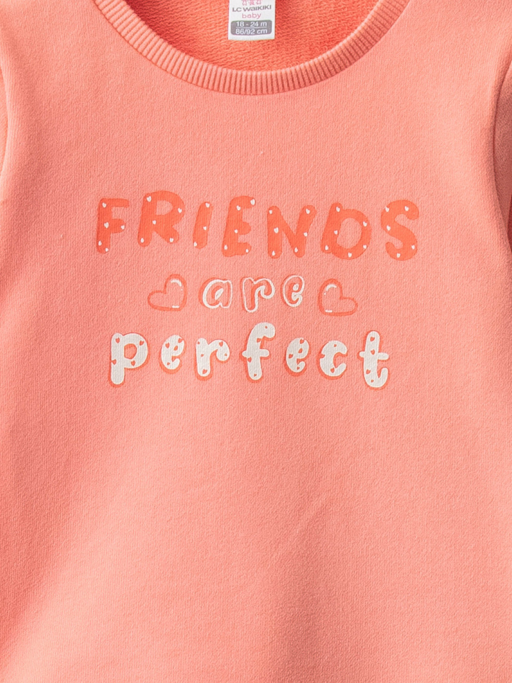 Mercan Bisiklet Yaka Uzun Kollu Baskılı Kız Bebek Sweatshirt-2