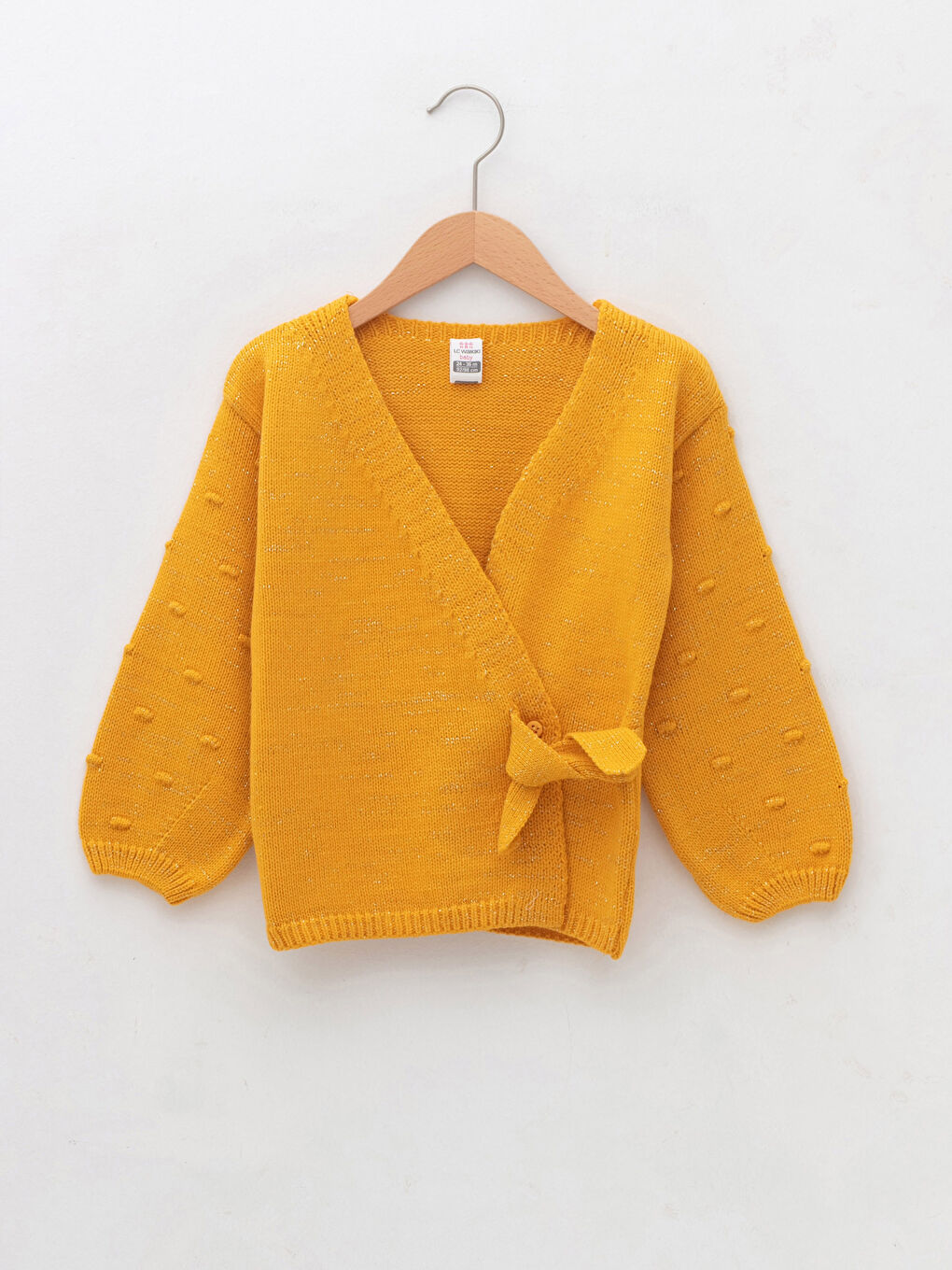 V Neck Long Sleeve Basic Baby Girl Knitwear Sweater