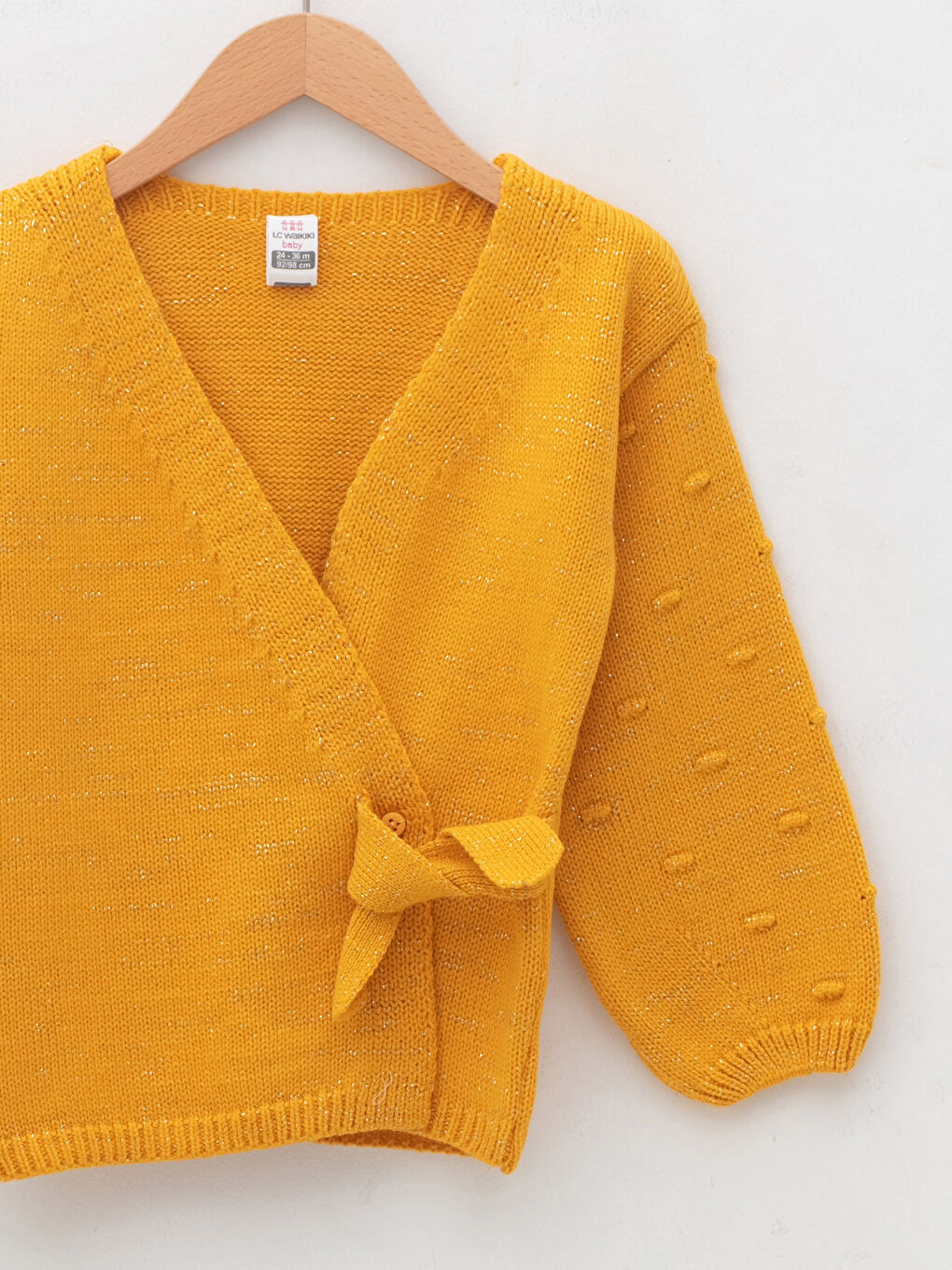 V Neck Long Sleeve Basic Baby Girl Knitwear Sweater-2