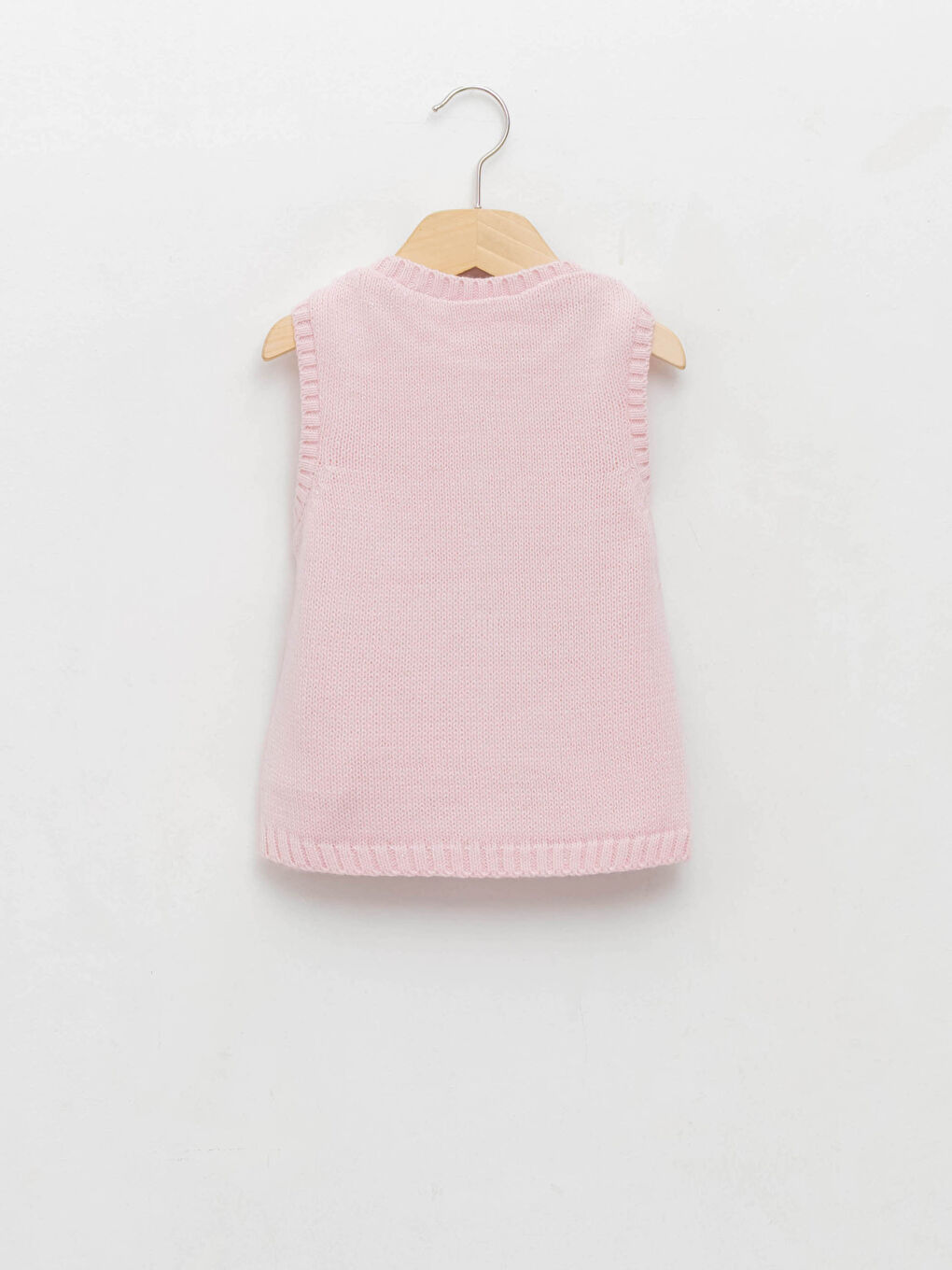 Crew Neck Plush Baby Girl Vest-1