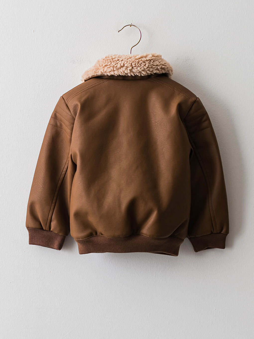 جاكيت جلد صناعي كم طويل للأولاد الرضع-1