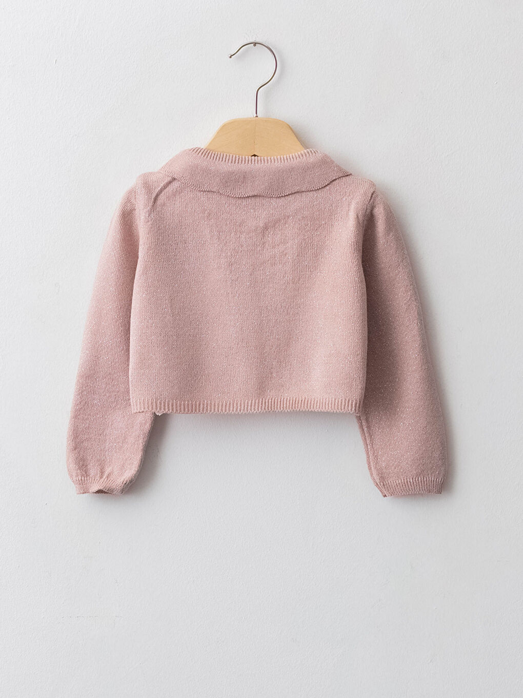 Кардиган-болеро для малышки девочки, однотонный, с круглым вырезом и длинными рукавами-1