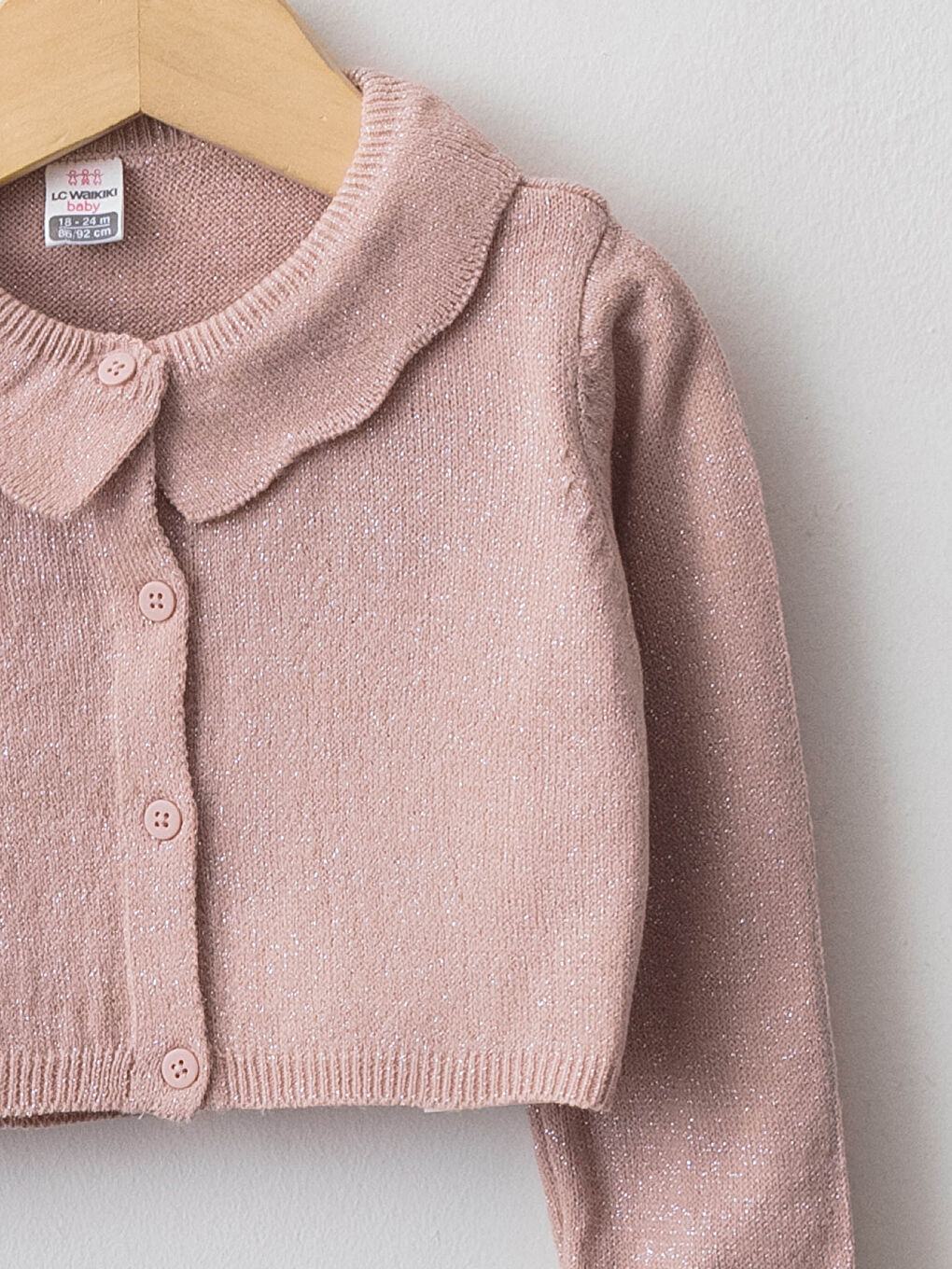 Кардиган-болеро для малышки девочки, однотонный, с круглым вырезом и длинными рукавами-2