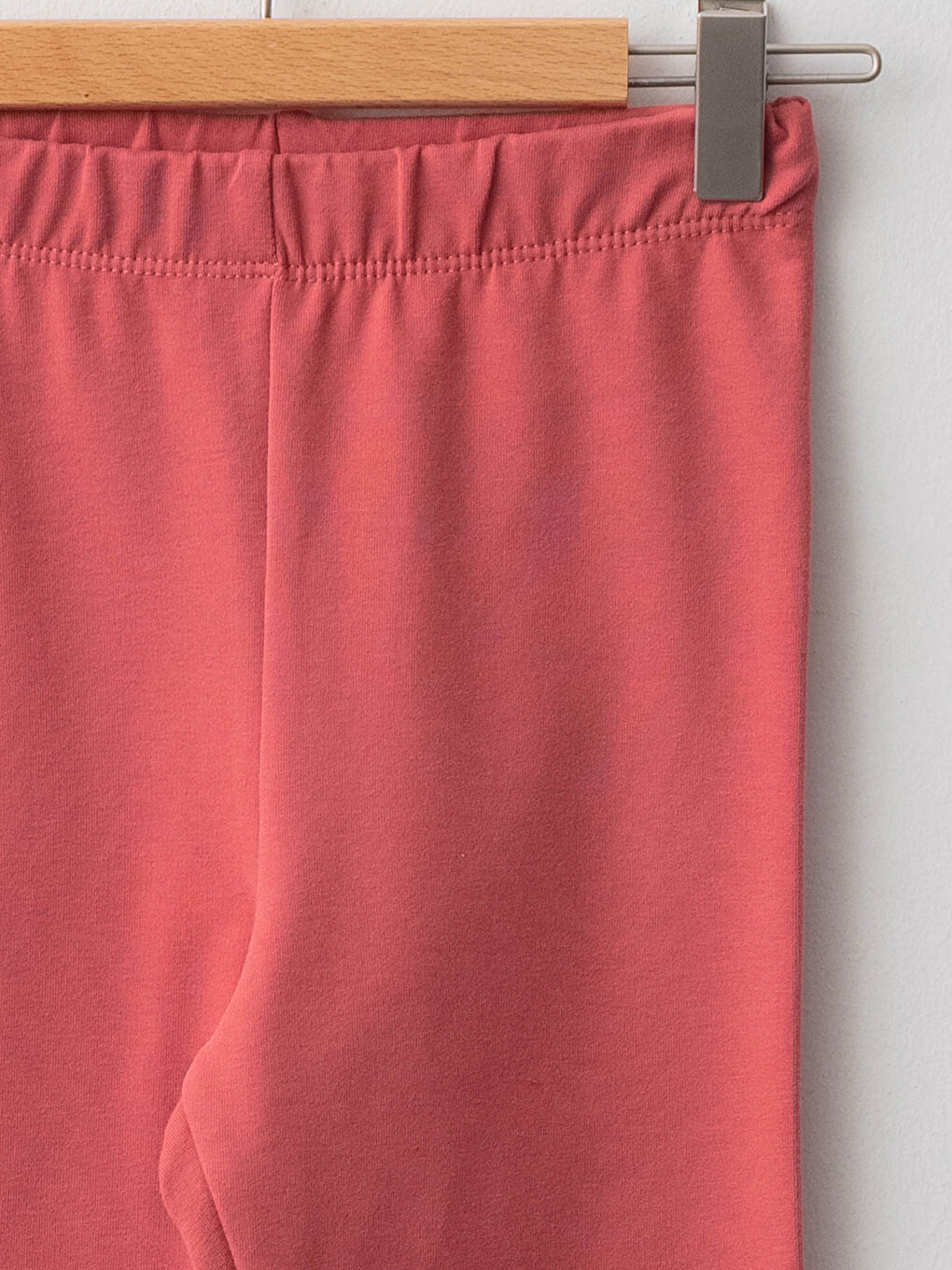 Pembe Beli Lastikli Basic Kız Çocuk Uzun Tayt-2