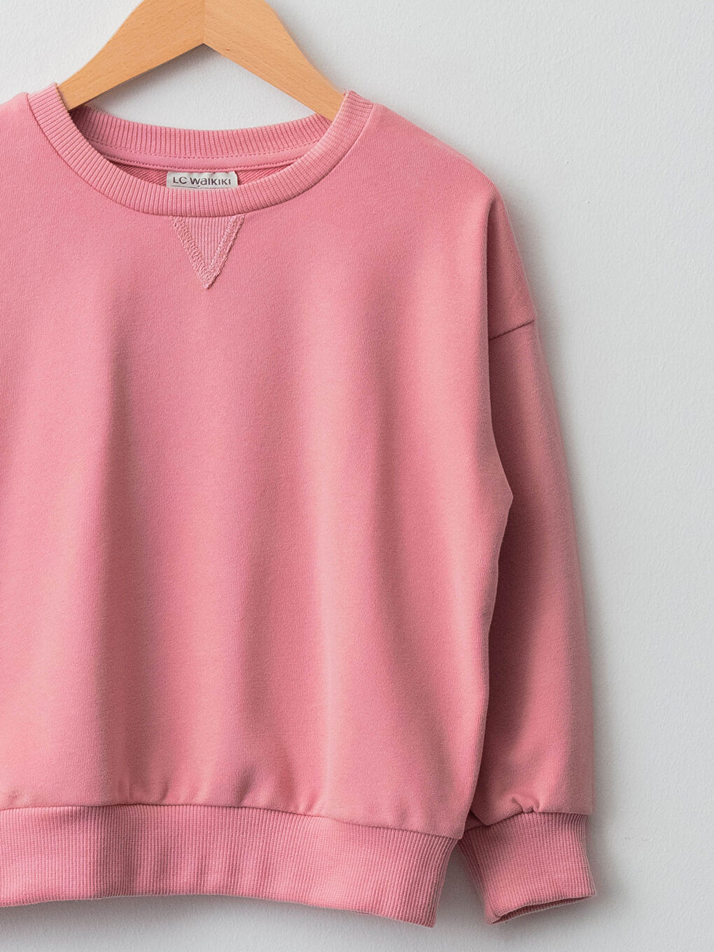 LCW Kids Bisiklet Yaka Basic Uzun Kollu Kız Çocuk Sweatshirt -W15542Z4-GJZ