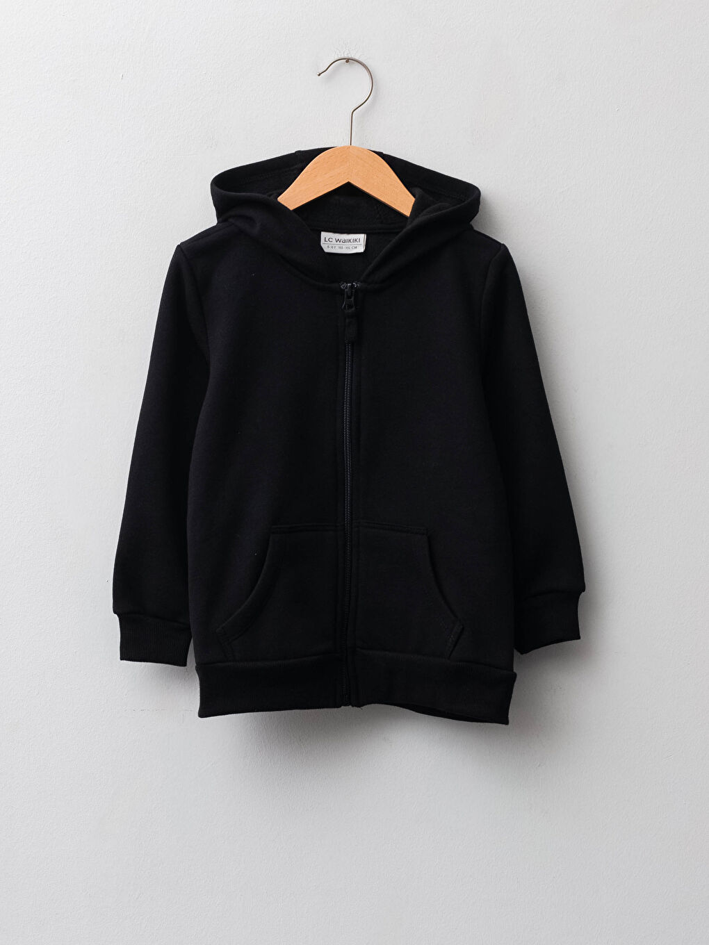 Hooded Basic Long Sleeve Girls' Zippered Sweatshirt