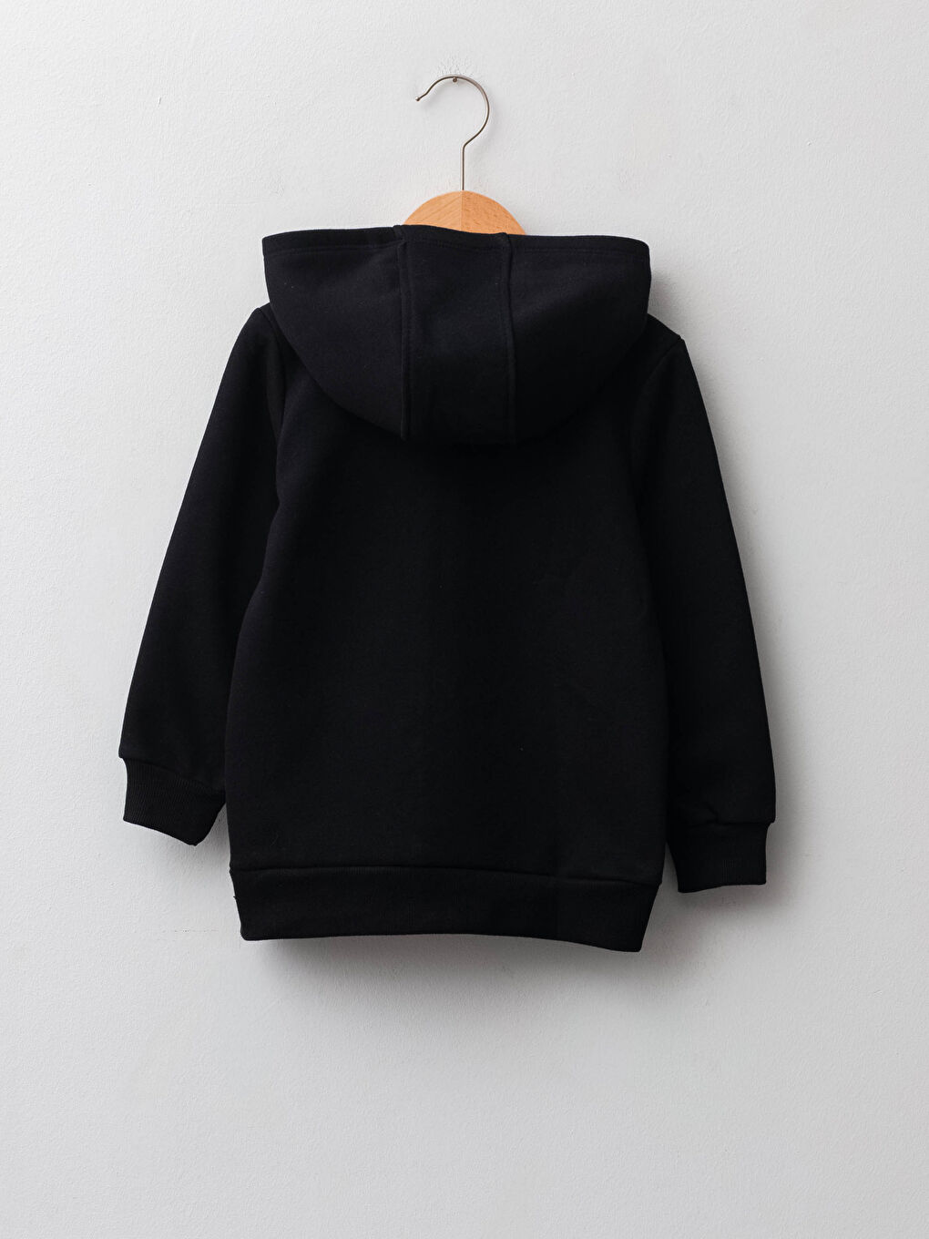 Hooded Basic Long Sleeve Girls' Zippered Sweatshirt-1