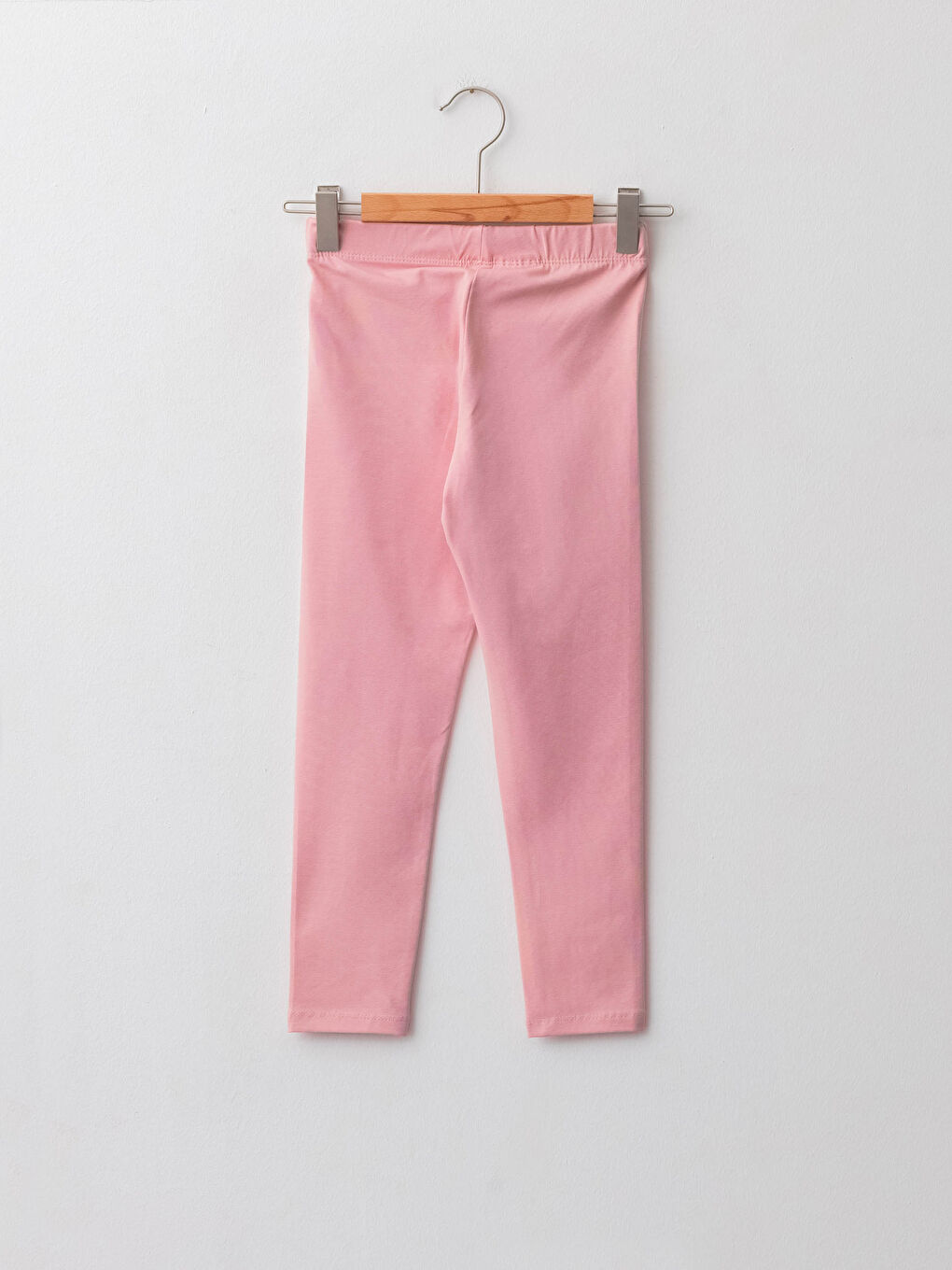 Elastic Waist Basic Cotton Girl Long Leggings-1