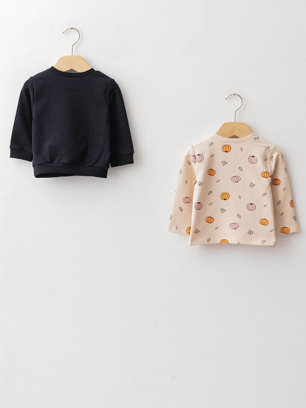 LCW baby Bisiklet Yaka Uzun Kollu Baskılı Kız Bebek Sweatshirt 2'li -W15771Z1-RQN