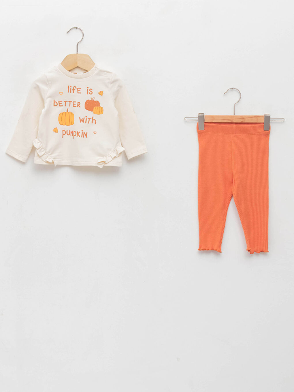 Μπλούζα Φούτερ και Κολάν με Στρογγυλή Λαιμόκοψη, Μακρυμάνικη, με Μοτίβο, Σετ 2-Pack για Μωρά - Για Κορίτσια