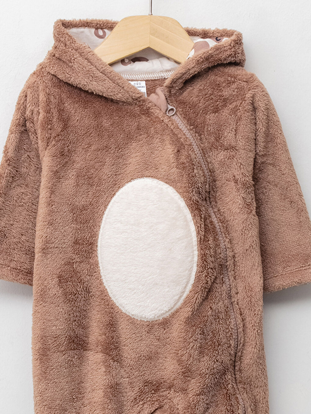 Combinaison Zippée à Capuche et Manches Longues en Peluche pour Bébé Garçon-2