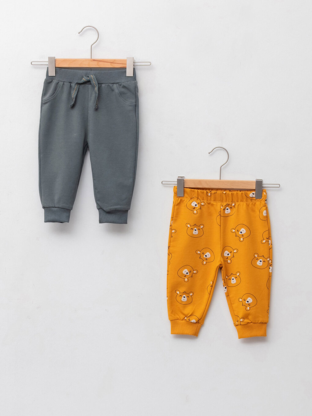 بنطلون جوجر قطن بخصر مطاطي للأولاد الرضع - قطعتين