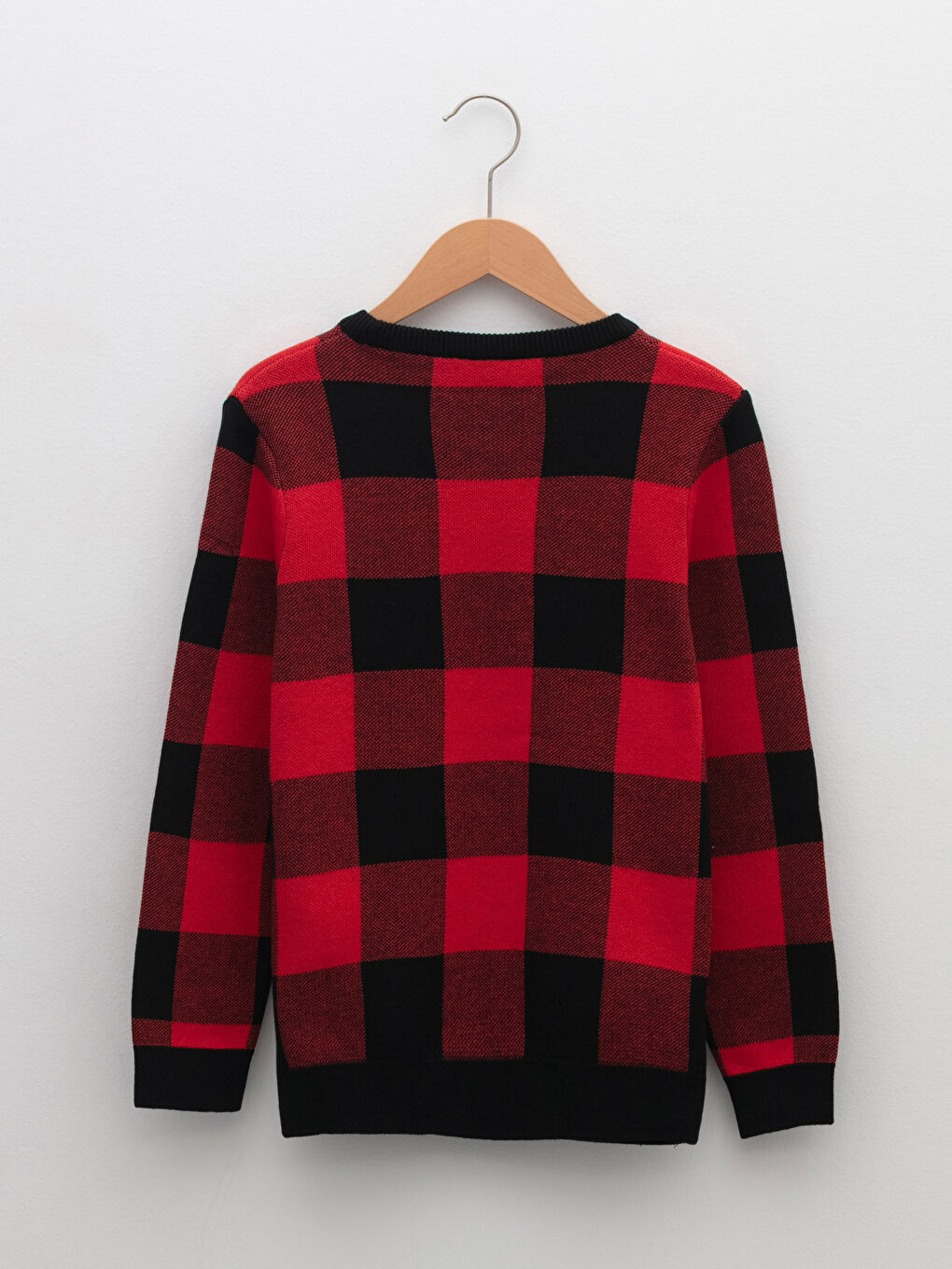 LCW Kids Rundhalsausschnitt Karo Langarm Jungen Dünner Strickpullover -W15801Z4-HPM