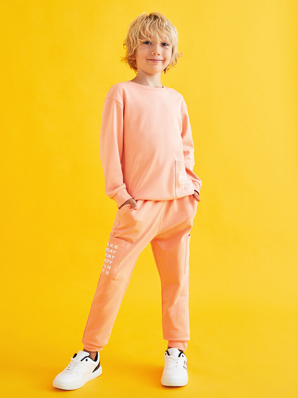 Elastic Waist Printed Boys' Jogger Sweatpants