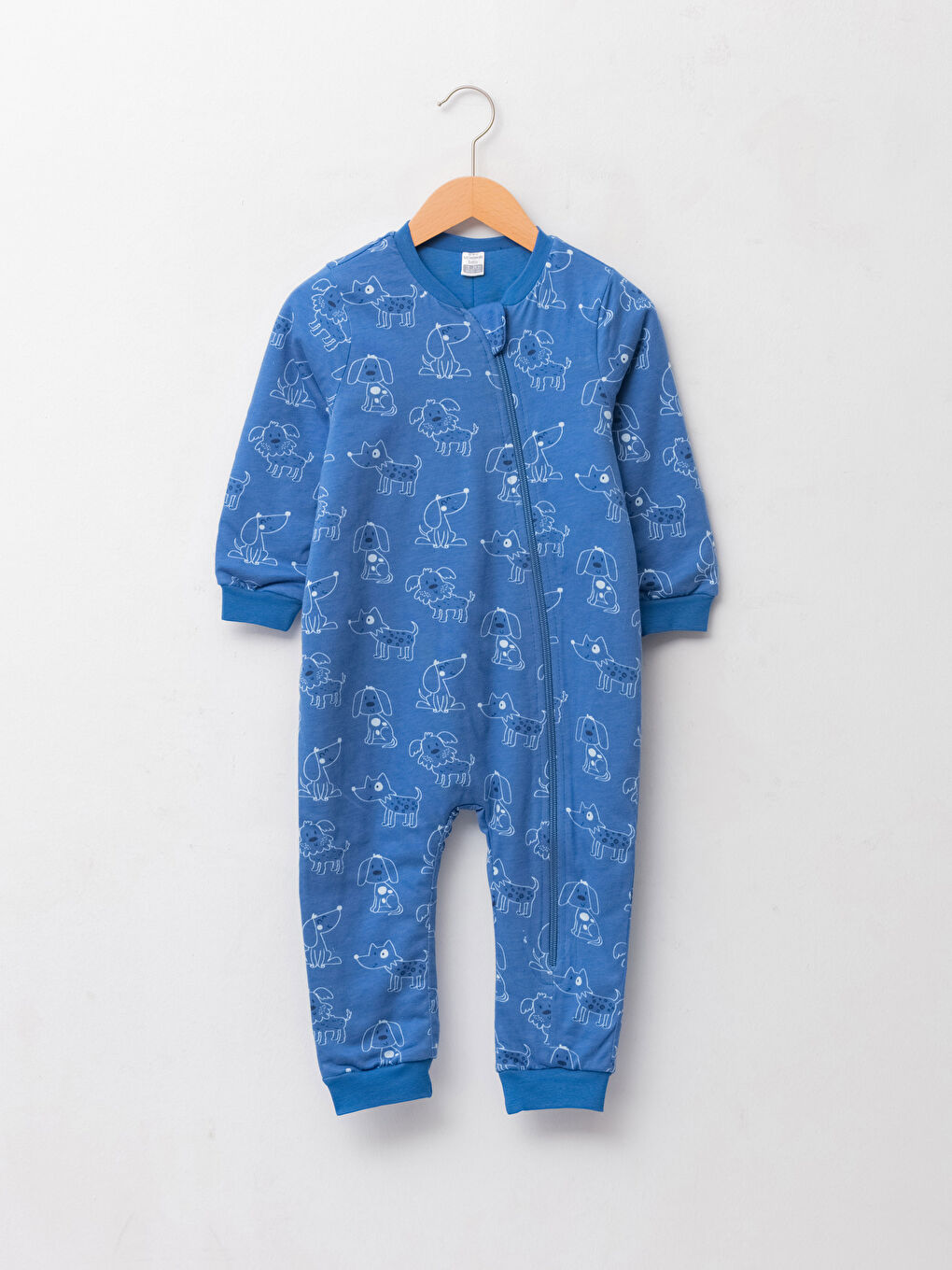 Crew Neck Long Sleeve Printed Baby Boy Jumpsuit