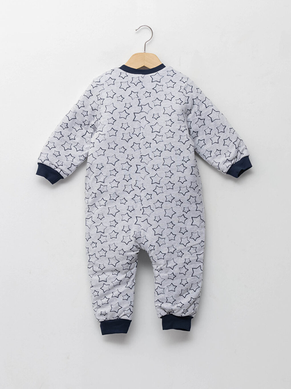 Salopetă cu Fermoar pentru Bebeluși Băieți cu Mânecă Lungă și Imprimeu, Guler Rotund-1