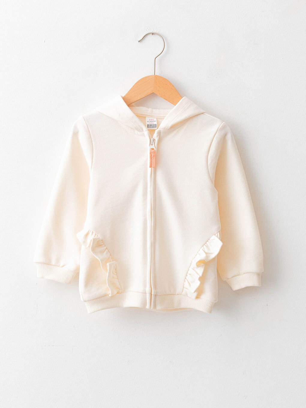 Hooded Long Sleeve Baby Girls' Zippered Sweatshirt