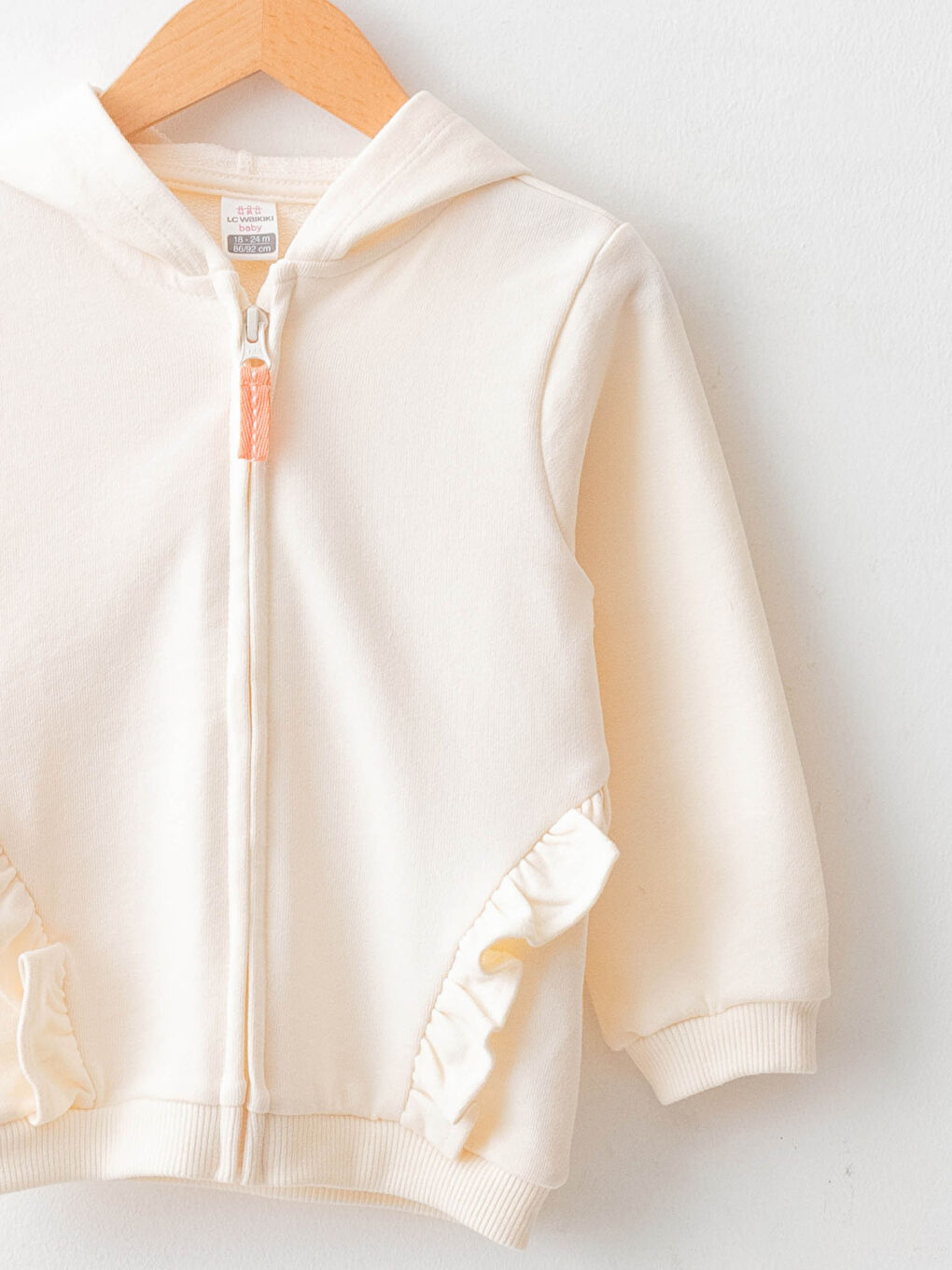 Hooded Long Sleeve Baby Girls' Zippered Sweatshirt-2