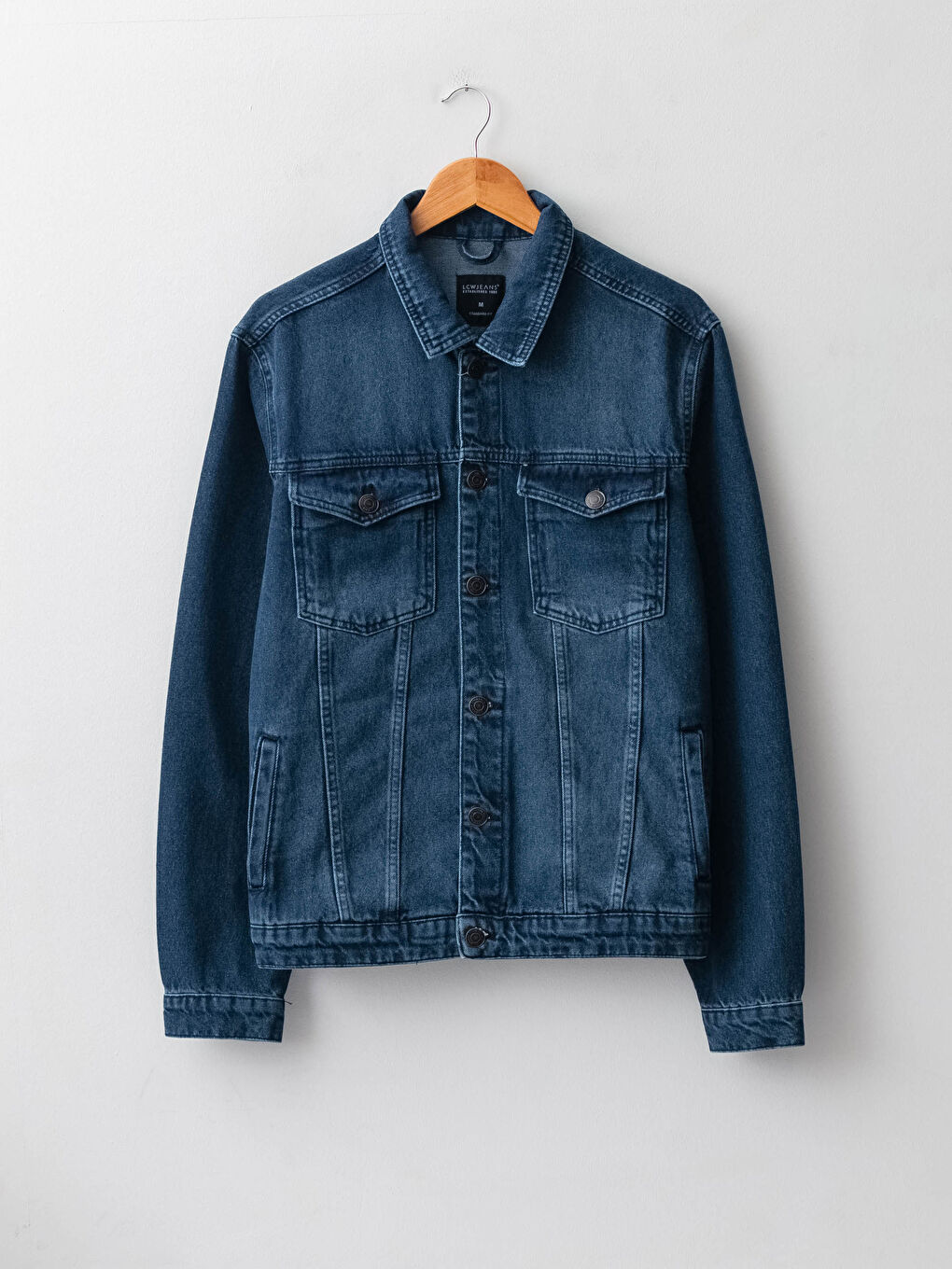 İndigo Standart Kalıp Erkek Jean Ceket-5