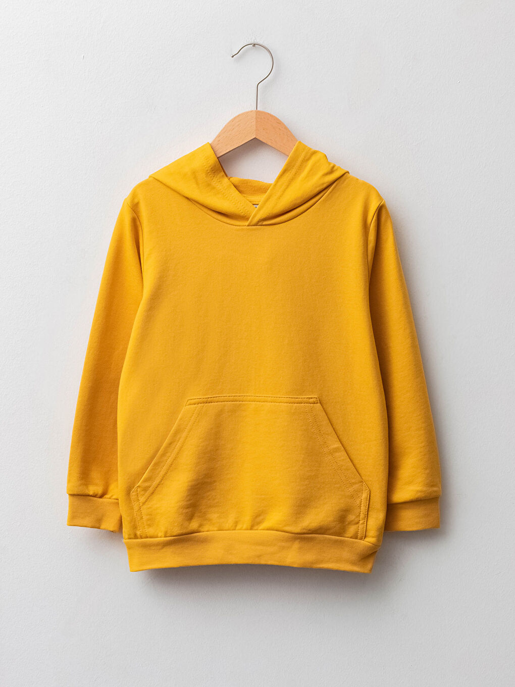 Sarı Kapüşonlu Basic Uzun Kollu Erkek Çocuk Sweatshirt