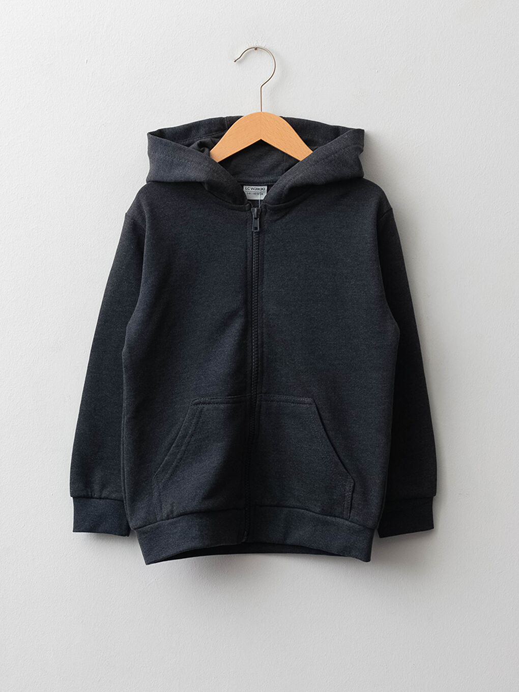 Hooded Basic Long Sleeve Boys' Zippered Sweatshirt