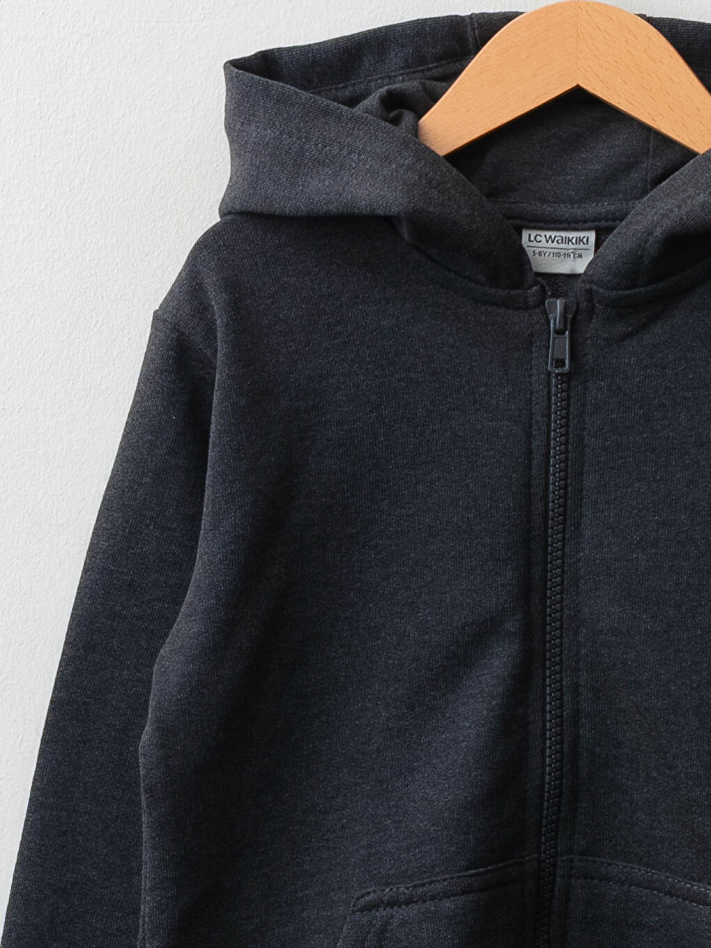 Hooded Basic Long Sleeve Boys' Zippered Sweatshirt-2