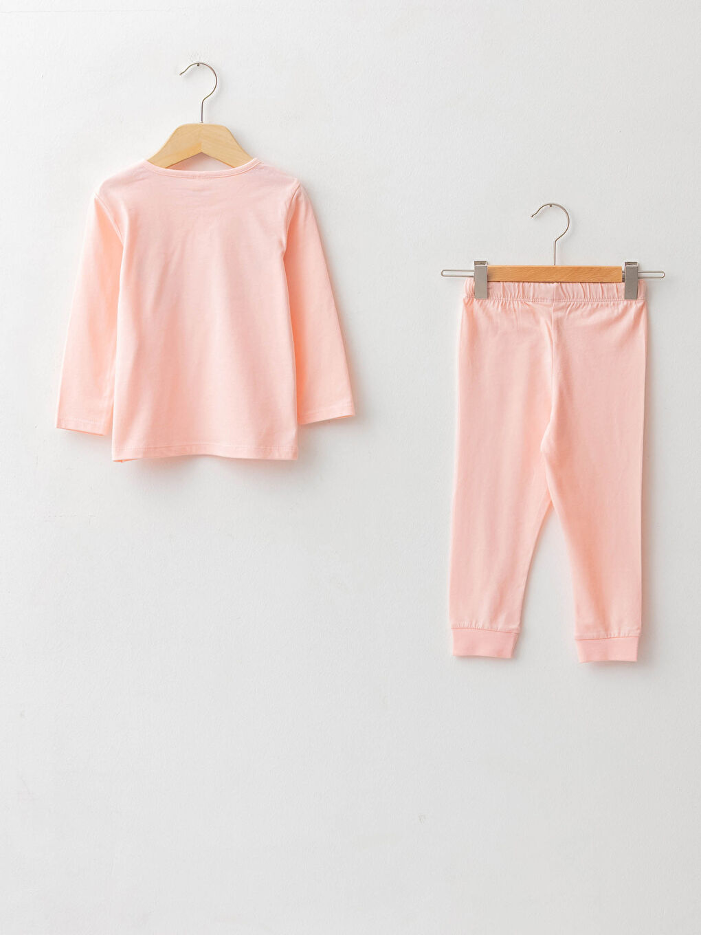 طقم بيجاما للبنات الرضع بطبعة كم طويل برقبة دائرية-1