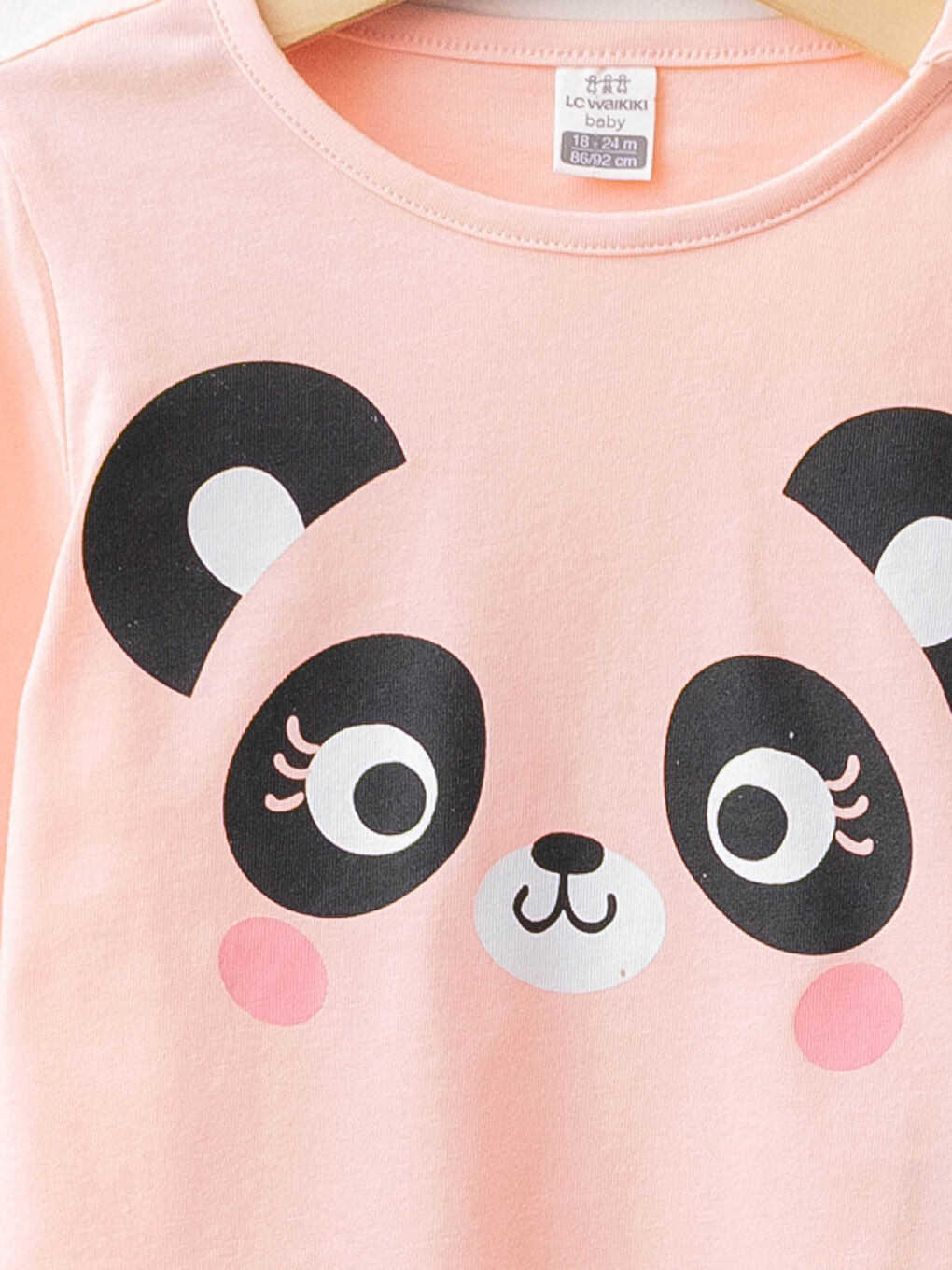 طقم بيجاما للبنات الرضع بطبعة كم طويل برقبة دائرية-2