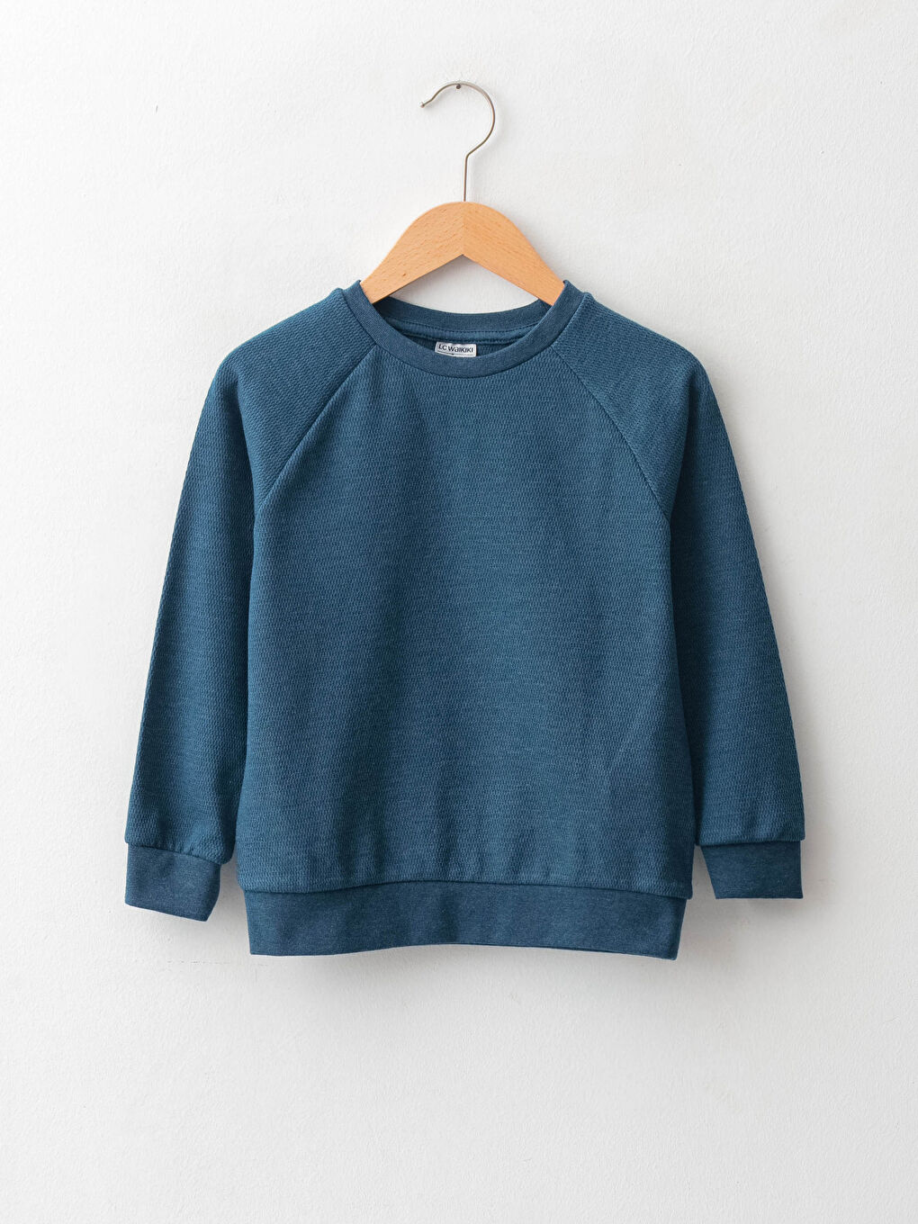 Petrol Bisiklet Yaka Basic Uzun Kollu Erkek Çocuk Tişört