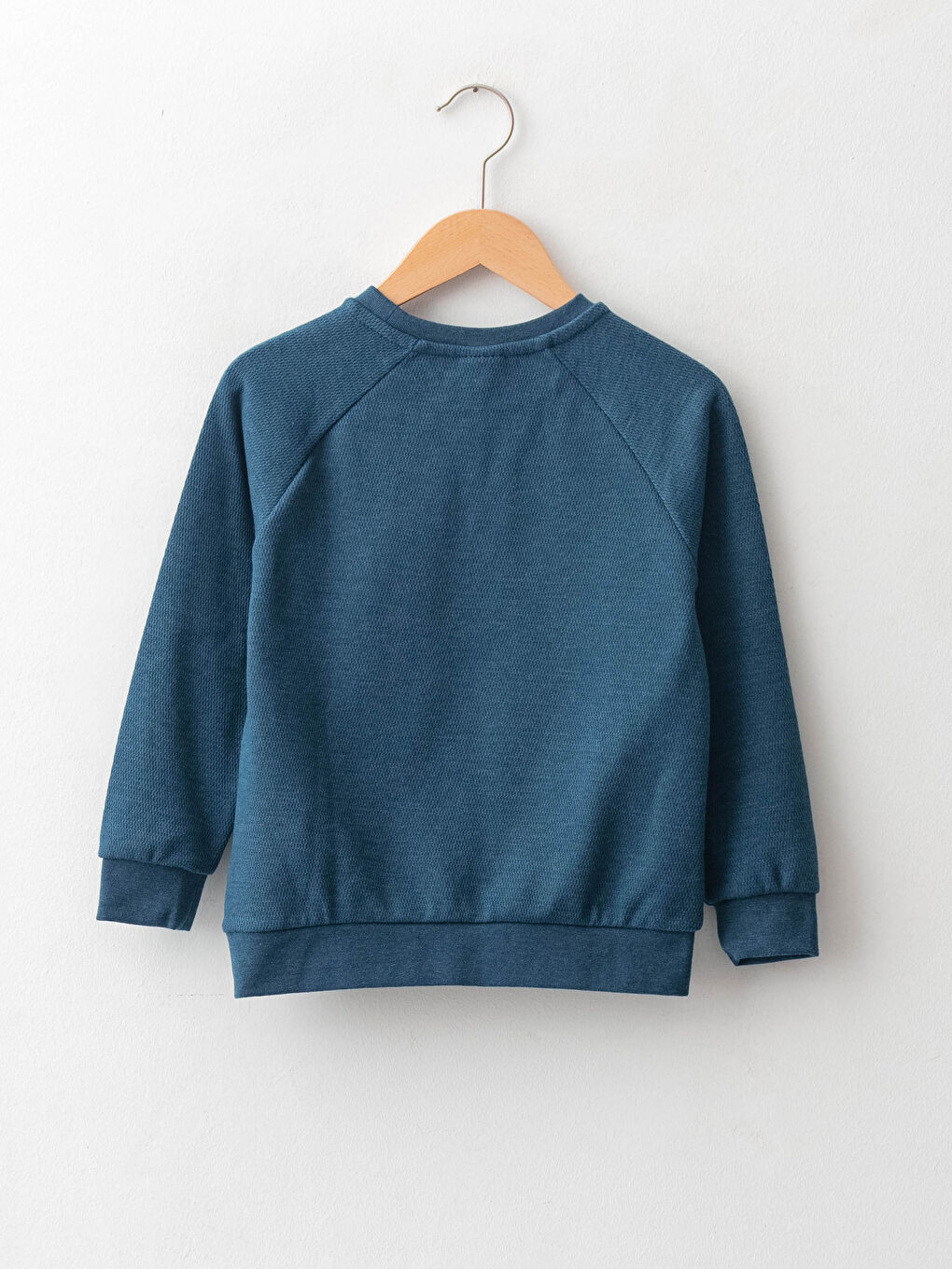 Petrol Bisiklet Yaka Basic Uzun Kollu Erkek Çocuk Tişört-1