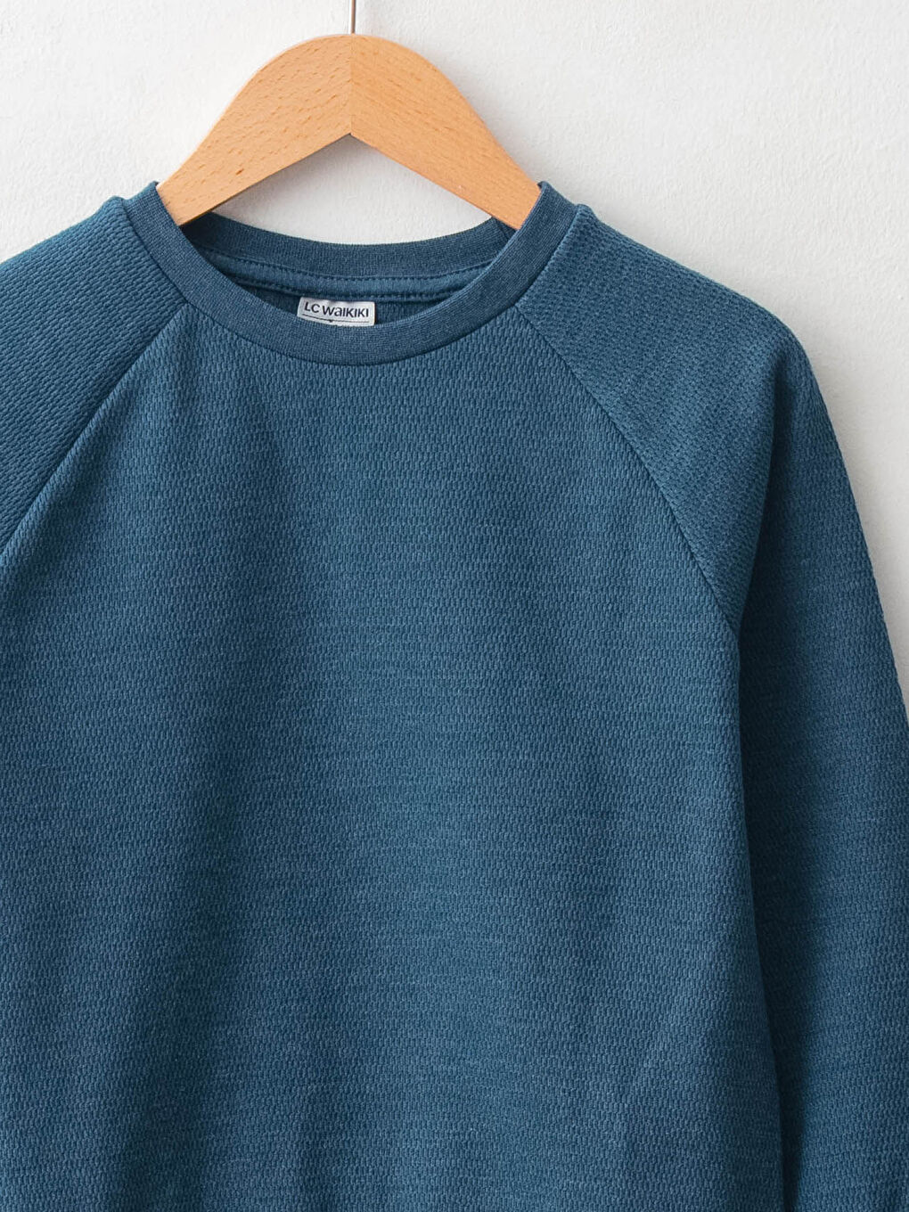 Petrol Bisiklet Yaka Basic Uzun Kollu Erkek Çocuk Tişört-2