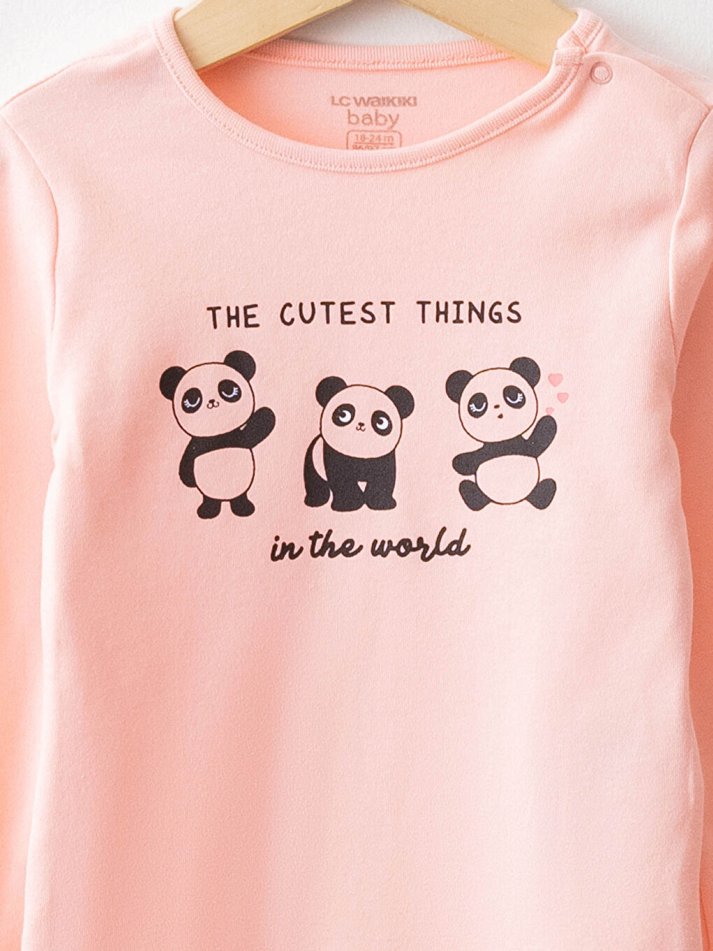 Bisiklet Yaka Uzun Kollu Pamuklu Kız Bebek Çıtçıtlı Body 2'li-2