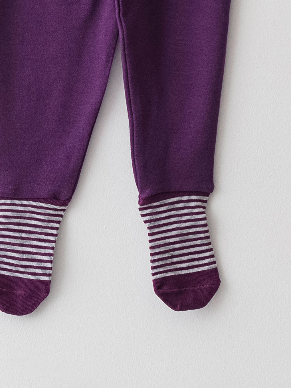 Mor Beli Lastikli Kız Bebek Çoraplı Pijama Alt 2'li-2