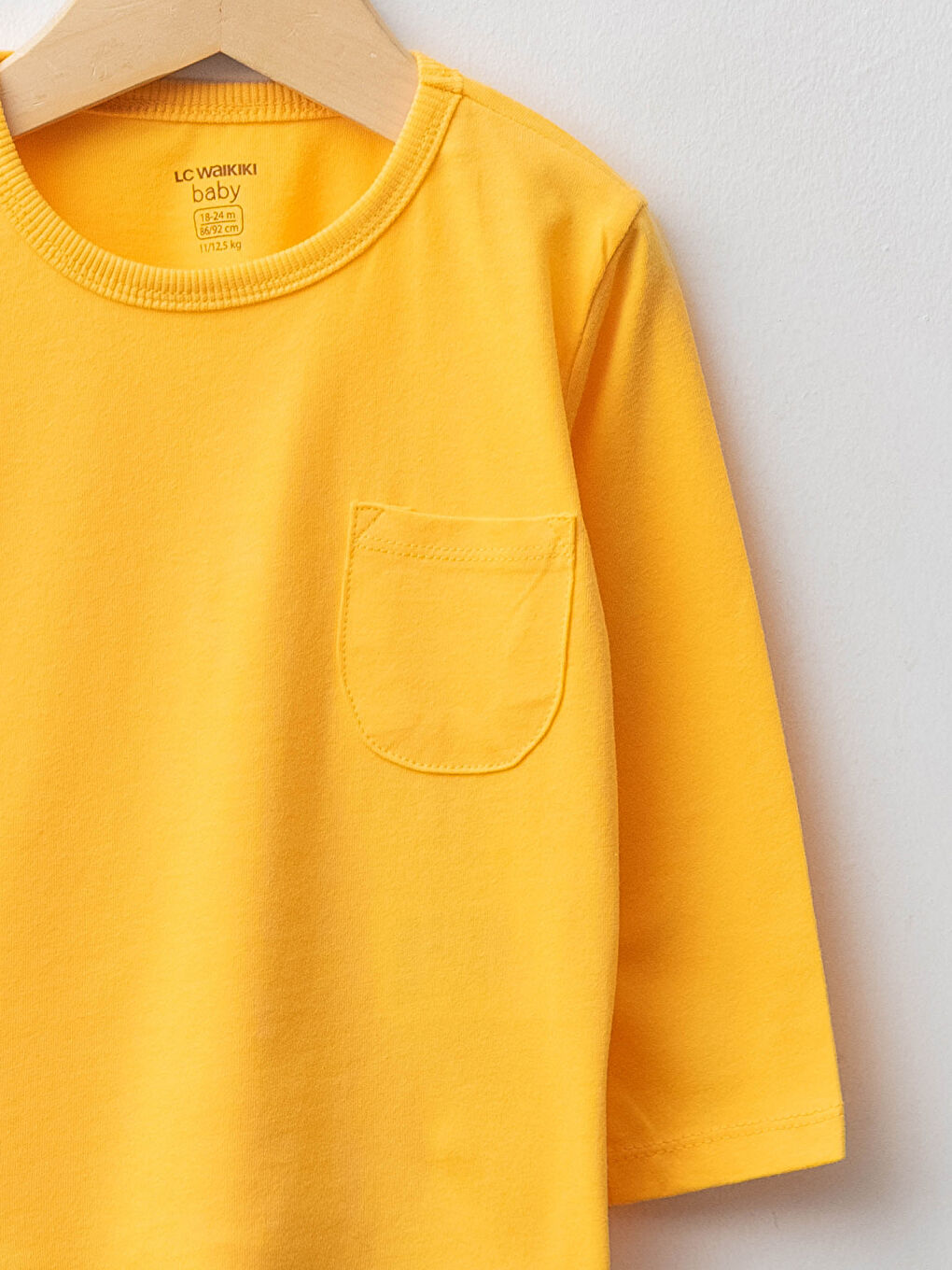 Crew Neck Long Sleeve Basic Cotton Baby Boy T-Shirt-2