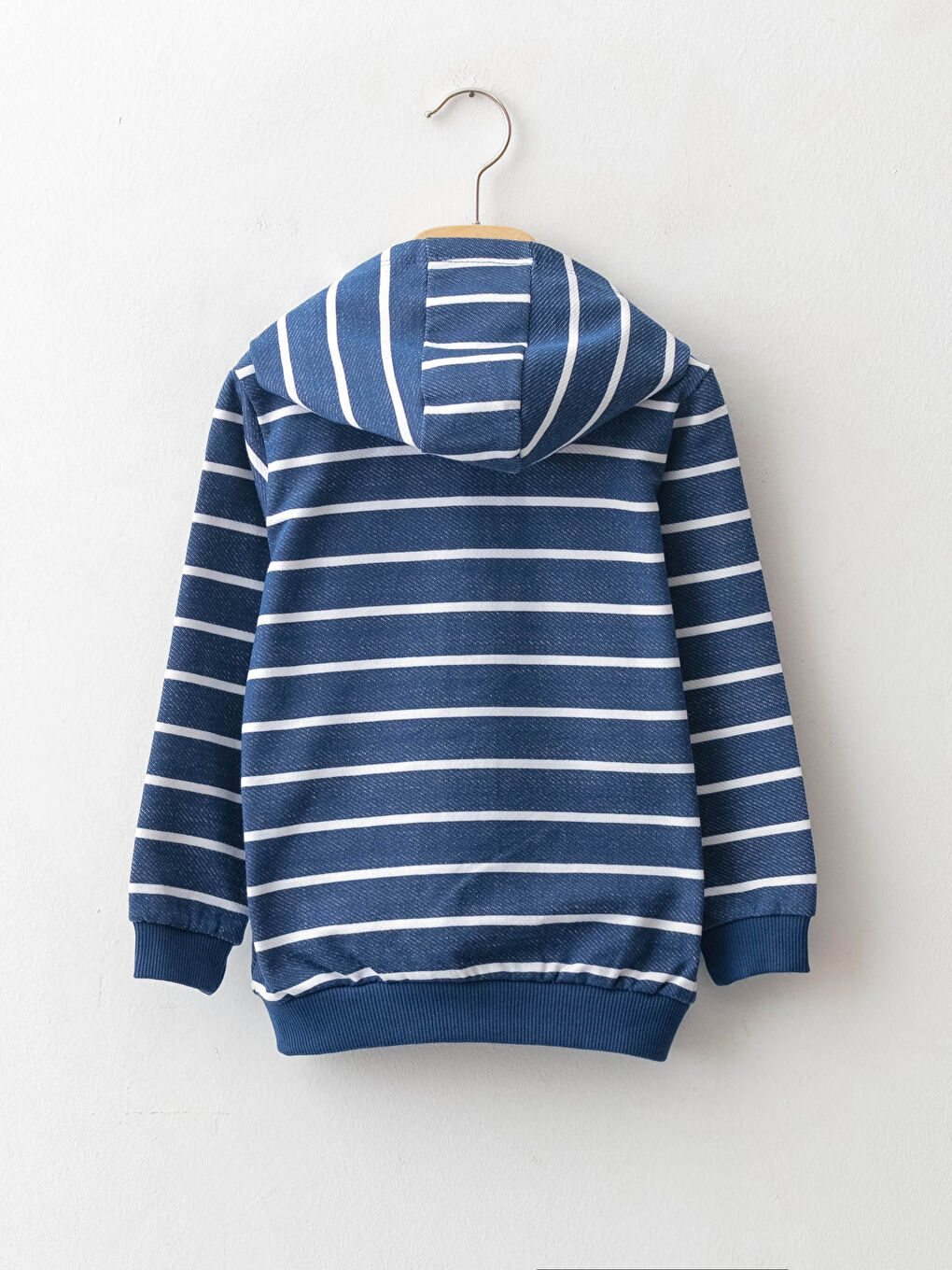 Hooded Long Sleeve Striped Baby Boy Zippered Baby Boy Sweatshirt-1