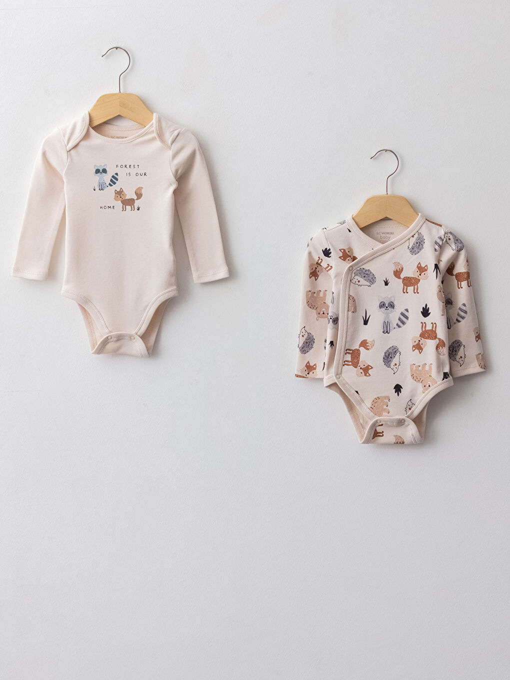 Боди с круглым вырезом и длинным рукавом с принтом для мальчика с заклепками на промежности, 2 упаковки