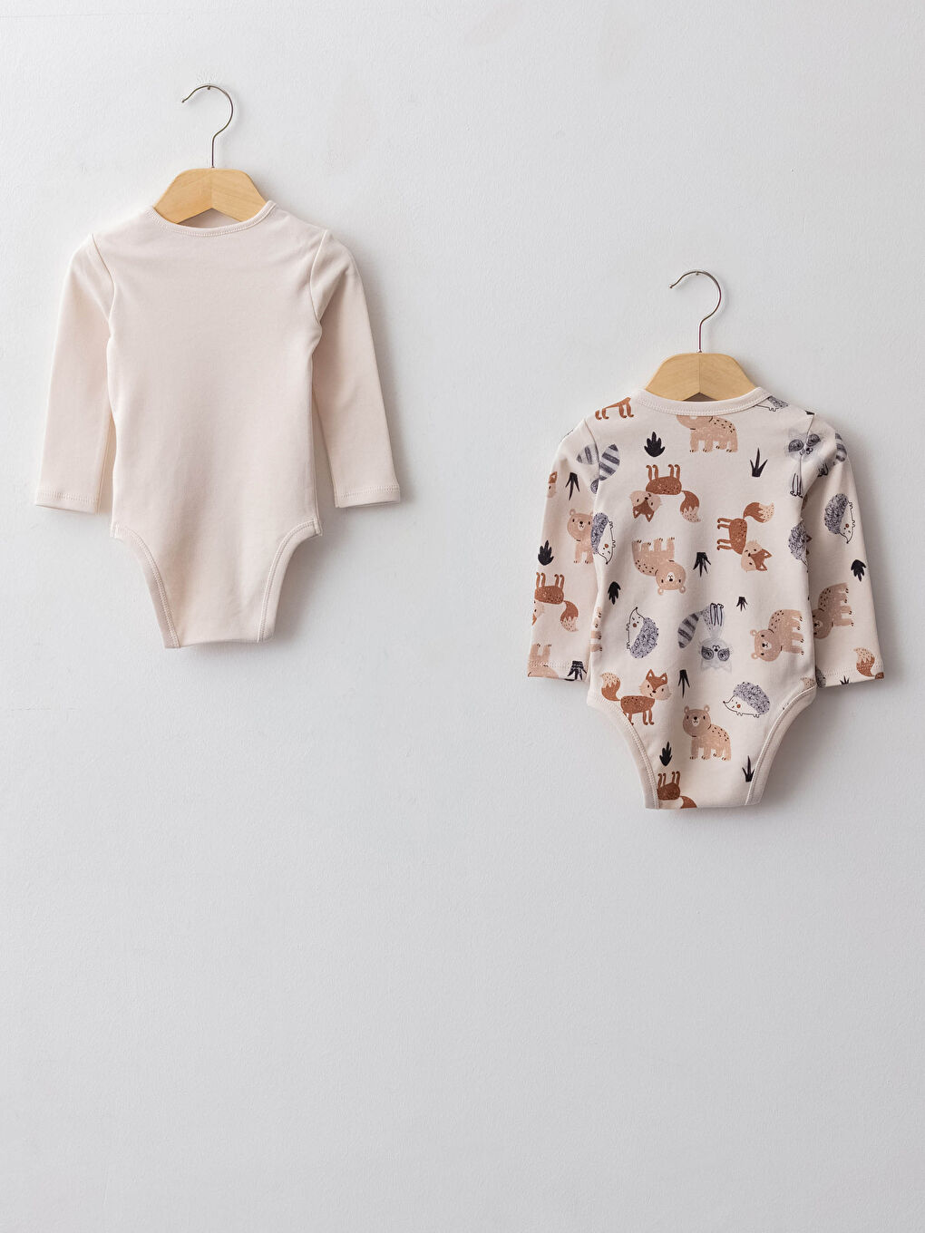 Боди с круглым вырезом и длинным рукавом с принтом для мальчика с заклепками на промежности, 2 упаковки-1