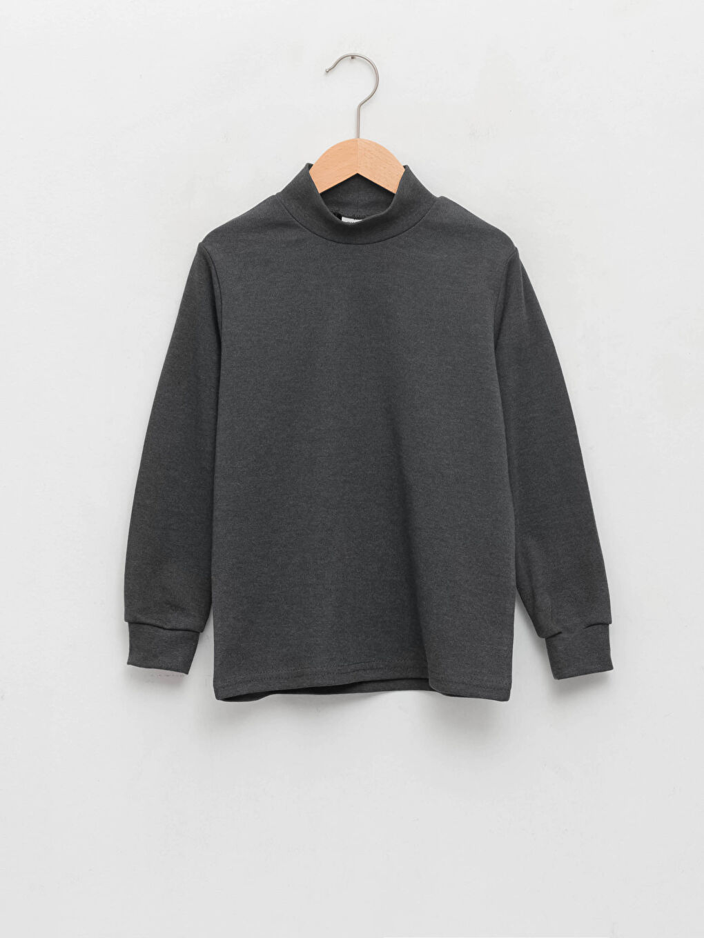 LCW Kids Turtleneck Basic Long Sleeve Cotton Boy T-shirt -W16687Z4-DW2
