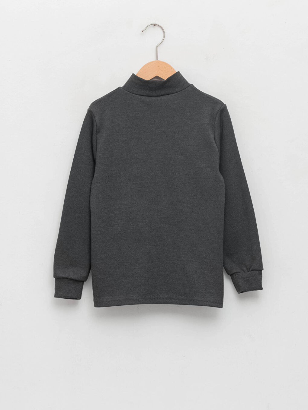 LCW Kids Turtleneck Basic Long Sleeve Cotton Boy T-shirt -W16687Z4-DW2
