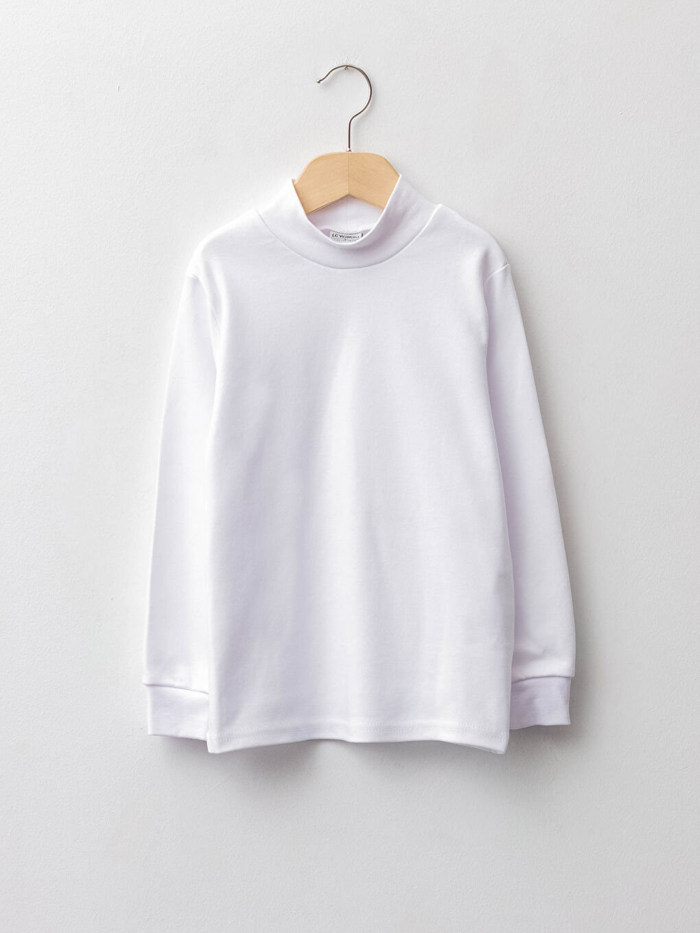 Turtleneck Basic Long Sleeve Cotton Boy T-shirt