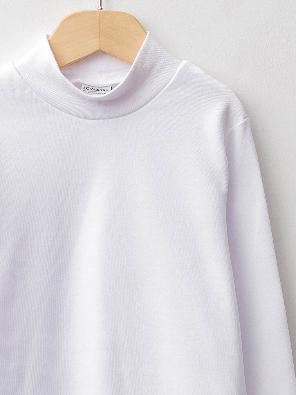 Turtleneck Basic Long Sleeve Cotton Boy T-shirt-2