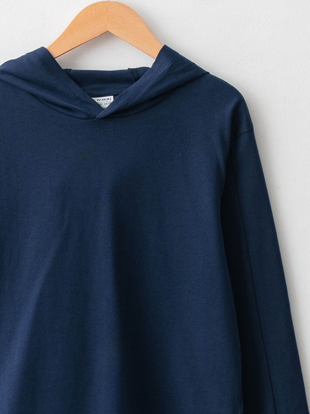 Hooded Basic Long Sleeve Cotton Boy T-Shirt-2