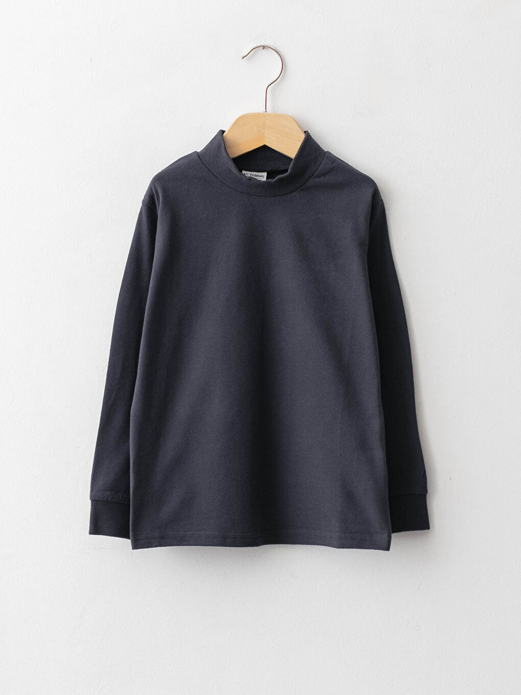 Turtleneck Basic Long Sleeve Cotton Boy T-shirt