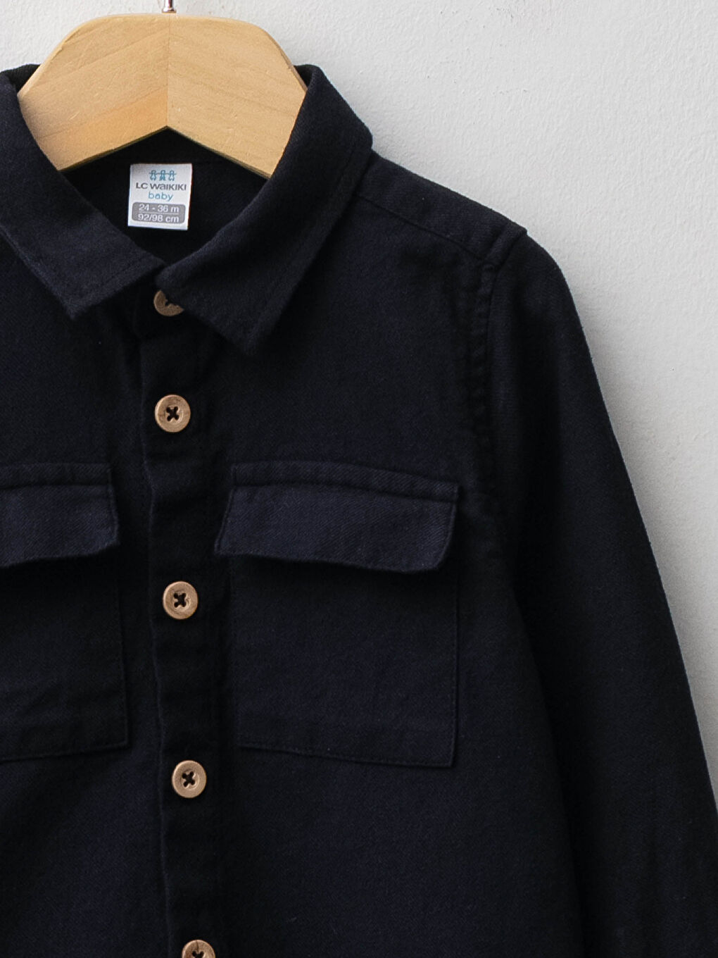 Chemise Basique en Coton à Manches Longues Pour Bébé Garçon.-2